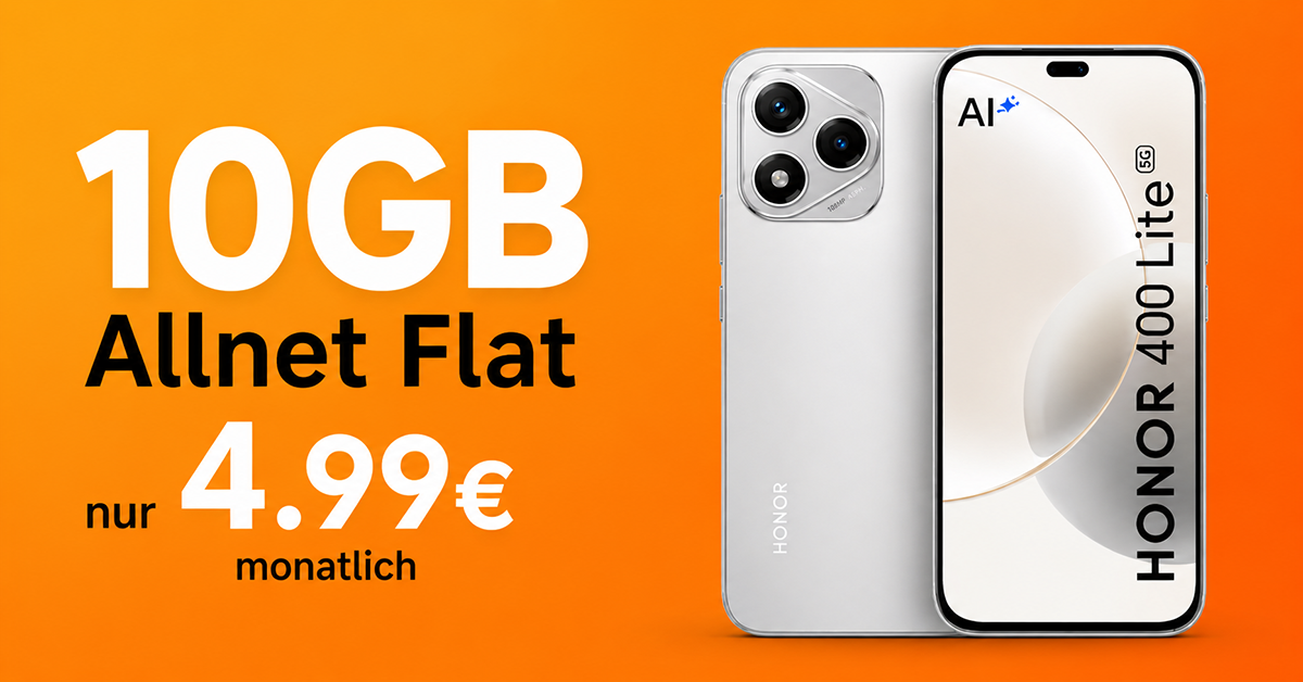 Honor 400 lite mit 10GB Allnet Flat nur 4.99 Euro monatlich