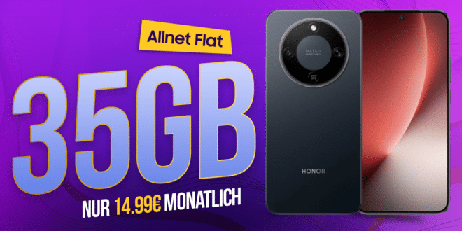 HONOR Magic 8 Lite für einmalig 1 Euro mit 35GB Allnet Flat und 30 Euro Wechselbonus nur 14.99 Euro monatlich