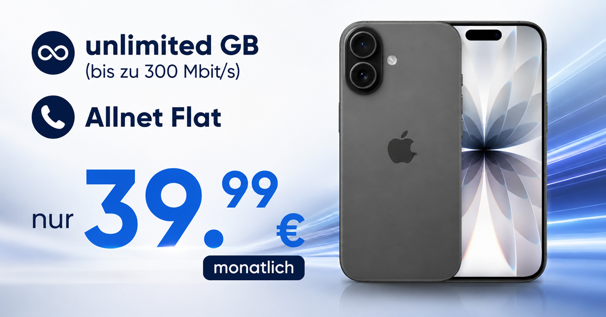 iPhone 17 für einmalig 79 Euro mit o2 unlimited Allnet Flat nur 39.99 Euro monatlich