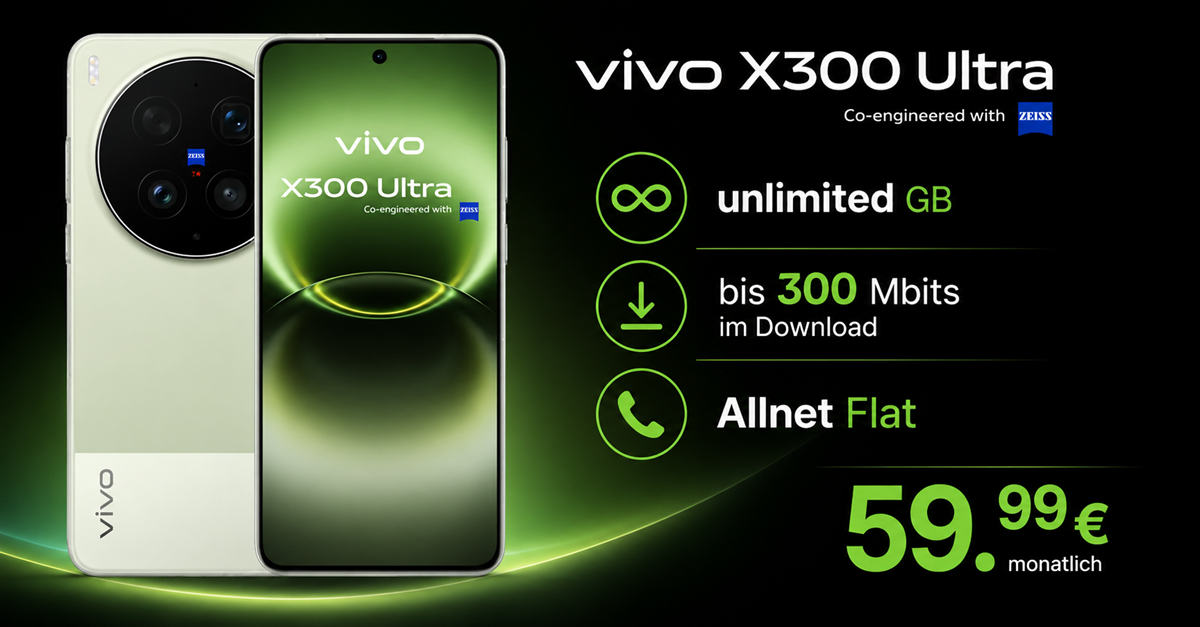vivo X300 Ultra mit Vertrag – 1TB für einmalig 869 Euro mit o2 unlimited Allnet Flat für 59.99 Euro monatlich