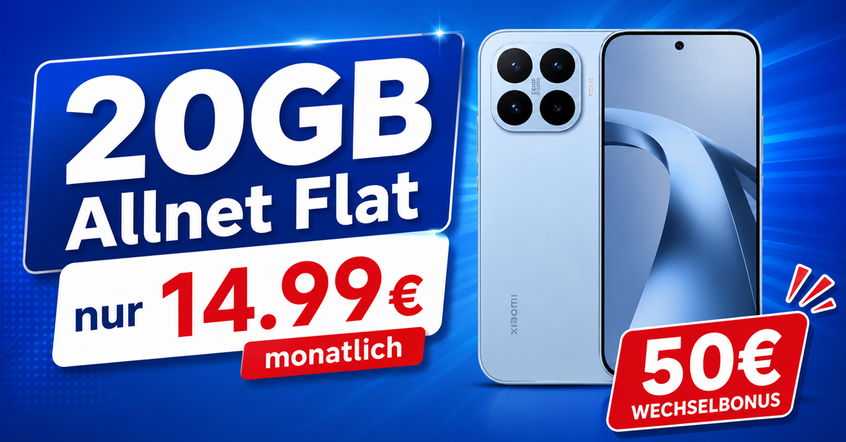 Xiaomi 17T für einmalig 29€ (Einsendung Altgerät) mit 20GB Allnet Flat und 50€ Wechselbonus nur 14.99€ monatlich