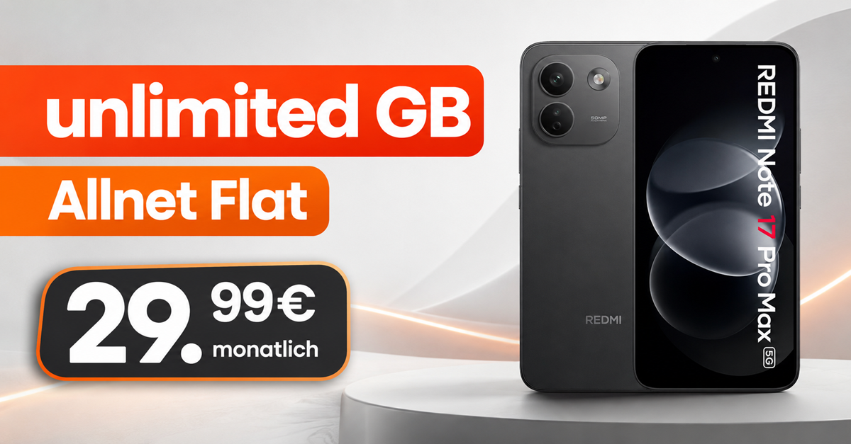Xiaomi Redmi Note 17 Pro Max 5G mit o2 unlimited Allnet Flat nur 29.99€ monatlich